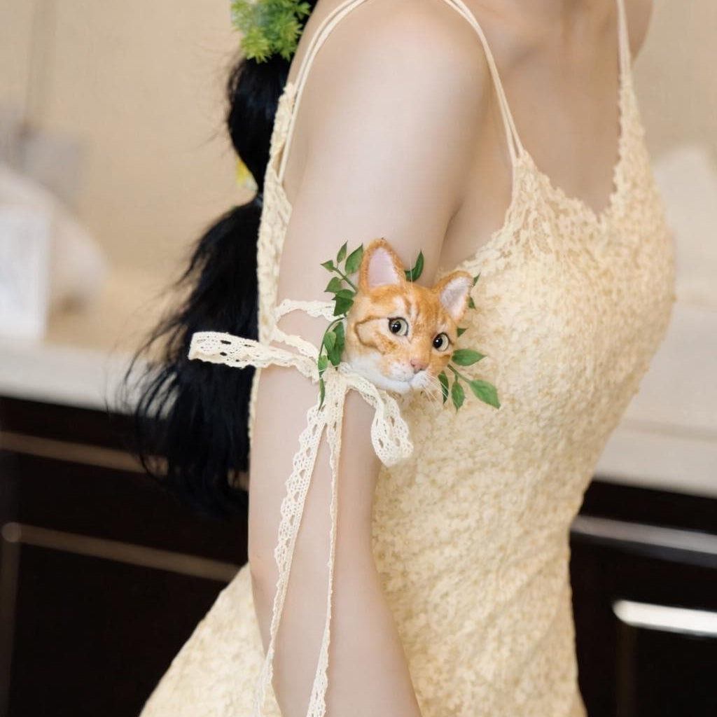 Custom 3D Felted Pet Brooch for Weddings and Events