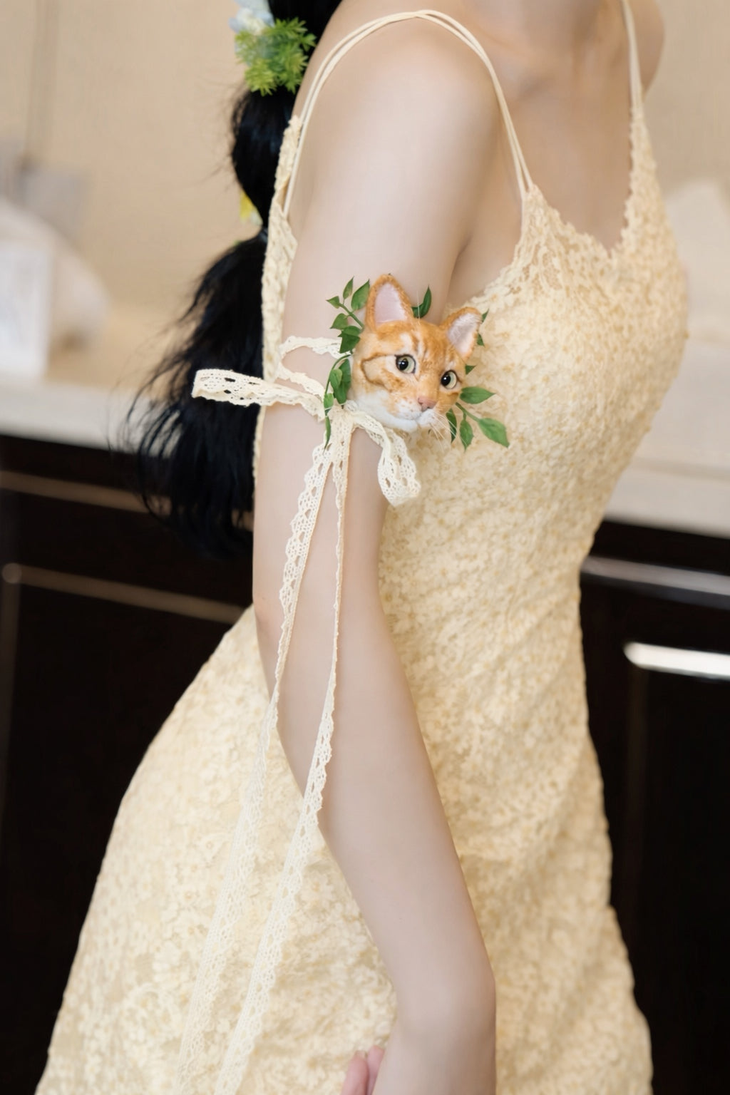 Custom 3D Felted Pet Brooch for Weddings and Events