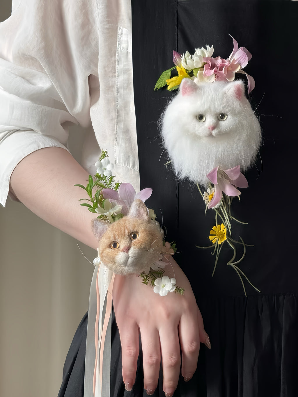 Custom 3D Felted Pet Brooch for Weddings and Events