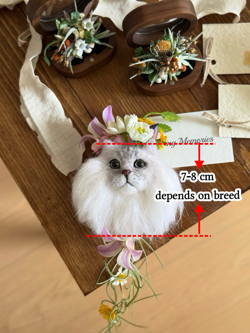 Custom 3D Felted Pet Brooch for Weddings and Events